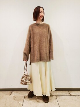 「ムートン」｜「アイテム（スリッポン）」を使った、Shibakanaさん（レディース・166cm）の秋コーディネート