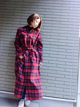 「アイテム（シャツワンピース）」を使った、anrumi.さん（レディース・151cm・20代）の冬コーディネート