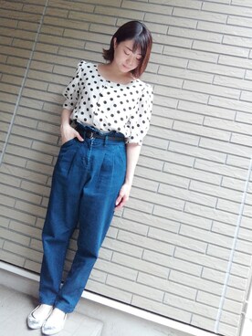「マムジーンズ」｜anrumi.さん（レディース・151cm）の夏コーディネート