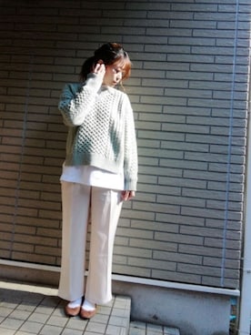 「シャーベットカラー」｜「アイテム（ジャケット/アウター）」を使った、anrumi.さん（レディース・151cm）の冬コーディネート