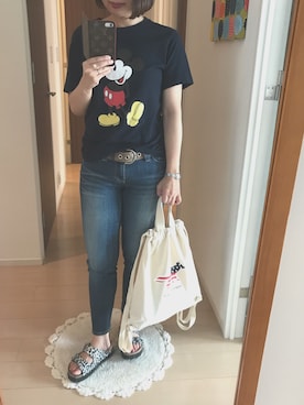 「SLOBE IENA（スローブイエナ）のアイテム（バックパック/リュック）」を使った、リンゴさん（レディース・159cm）の夏コーディネート