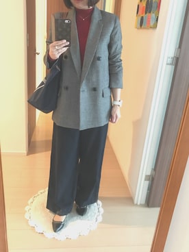 「オーバーサイズジャケット」｜リンゴさん（レディース・159cm）の秋コーディネート