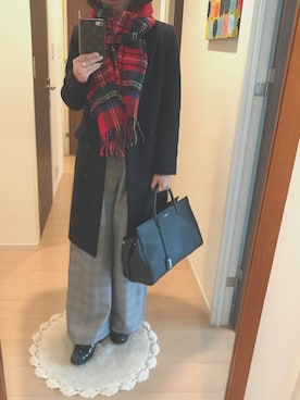 「タータンチェック」｜リンゴさん（レディース・159cm）の冬コーディネート