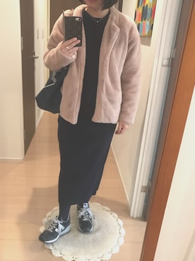 「SLOBE IENA」｜「アイテム（ダウンジャケット/コート）」を使った、リンゴさん（レディース・159cm）の冬コーディネート