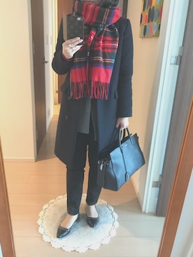 「タータンチェック」｜リンゴさん（レディース・159cm）の冬コーディネート