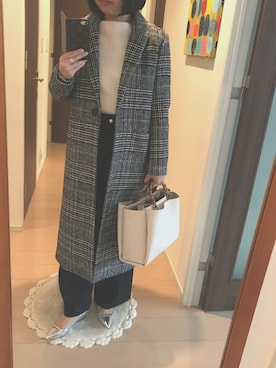 「シルバーシューズ」｜「アイテム（チェスターコート）」を使った、リンゴさん（レディース・159cm）の冬コーディネート
