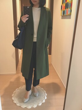 パンプスを使った グリーンコート のレディース人気ファッションコーディネート Wear