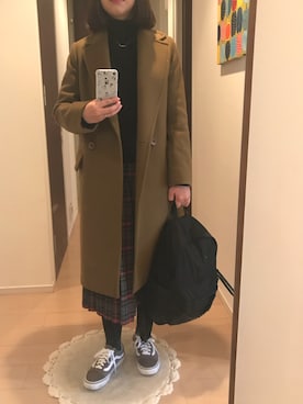 「オリーブ色」｜「アイテム（その他アウター）」を使った、リンゴさん（レディース・159cm）の冬コーディネート