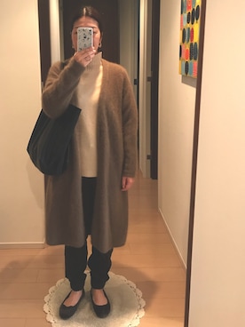 「ふわふわカーディガン」｜リンゴさん（レディース・159cm）の秋コーディネート