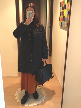「IENA」｜「アイテム（ダウンジャケット/コート）」を使った、リンゴさん（レディース・159cm）の冬コーディネート