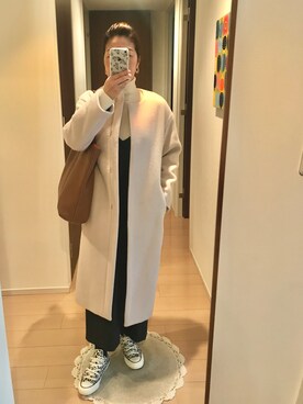 「IENA」｜「アイテム（その他アウター）」を使った、リンゴさん（レディース・159cm）の冬コーディネート