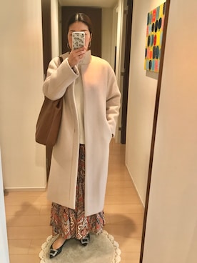 「IENA」｜「アイテム（その他アウター）」を使った、リンゴさん（レディース・159cm）の冬コーディネート