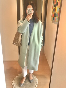 「ペールトーン」｜「アイテム（その他アウター）」を使った、リンゴさん（レディース・159cm）の春コーディネート