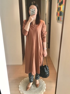 「upper hights」｜「アイテム（ワンピース/ドレス）」を使った、リンゴさん（レディース・159cm）の春コーディネート
