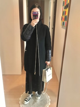 「ご近所コーデ」｜「アイテム（ジャケット/アウター）」を使った、リンゴさん（レディース・159cm）の冬コーディネート