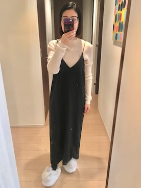「IENA」｜「アイテム（ワンピース/ドレス）」を使った、リンゴさん（レディース・159cm）の冬コーディネート
