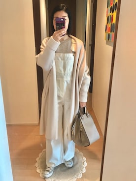 「つなぎ」｜「アイテム（その他アウター）」を使った、リンゴさん（レディース・159cm）の冬コーディネート