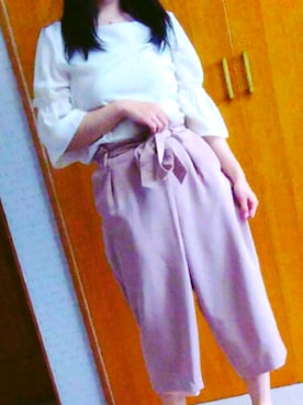 「BEAMS HEART（ビームスハート）のアイテム（その他パンツ、ピンク系）」を使った、さっちゃんさん（レディース・152cm）の夏コーディネート