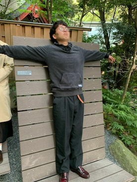「Burner（バーナー）のアイテム（トップス）」を使った、ポテト社長さん（メンズ・173cm）の春コーディネート