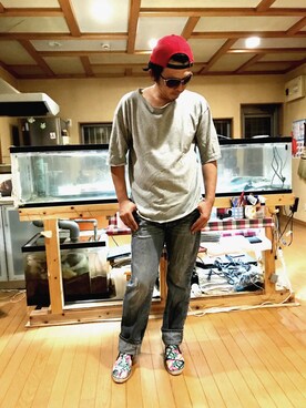 「アイテム（スリッポン、その他）」を使った、syun.1128さん（メンズ・187cm）の夏コーディネート