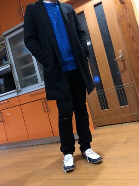 「EDWIN（エドウィン）のアイテム（その他シューズ）」を使った、syun.1128さん（メンズ・187cm）の冬コーディネート