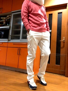 「EDWIN（エドウィン）のアイテム（その他シューズ）」を使った、syun.1128さん（メンズ・187cm）の冬コーディネート