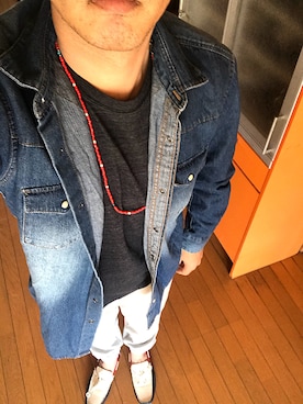 「EDWIN（エドウィン）のアイテム（その他シューズ）」を使った、syun.1128さん（メンズ・187cm）の春コーディネート