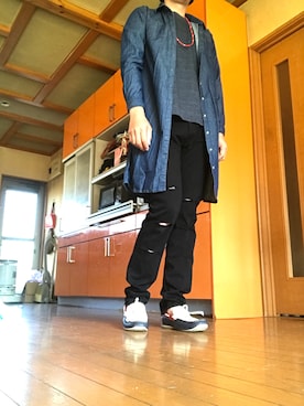 「EDWIN（エドウィン）のアイテム（その他シューズ）」を使った、syun.1128さん（メンズ・187cm）の春コーディネート
