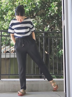 「マリン」｜水無川ミワさん（レディース・156cm）の夏コーディネート