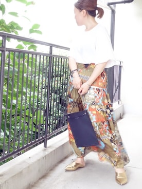 「20/80（テゥエンティーエイティー）のアイテム」を使った、水無川ミワさん（レディース・156cm）の夏コーディネート