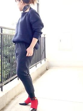 「アイテム（レッグウェア）」を使った、水無川ミワさん（レディース・156cm・40代）の冬コーディネート