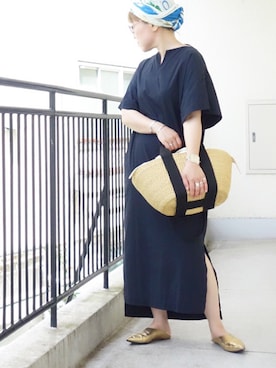 「MUUN（ムーニュ）のアイテム」を使った、水無川ミワさん（レディース・156cm）の夏コーディネート