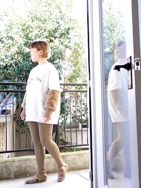 「L'Ancre（アンカー）のアイテム」を使った、水無川ミワさん（レディース・156cm）の冬コーディネート