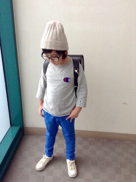「7分袖Ｔシャツ」｜rinpicoさん（キッズ・130cm）の秋コーディネート