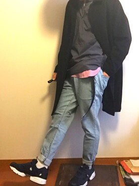 「EDIFICE（エディフィス）のアイテム（ブルゾン）」を使った、K_Pさん（メンズ・175cm）の冬コーディネート