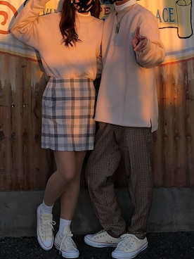 「アイテム（スカート）」を使った、ENDさん（メンズ・172cm）の秋コーディネート