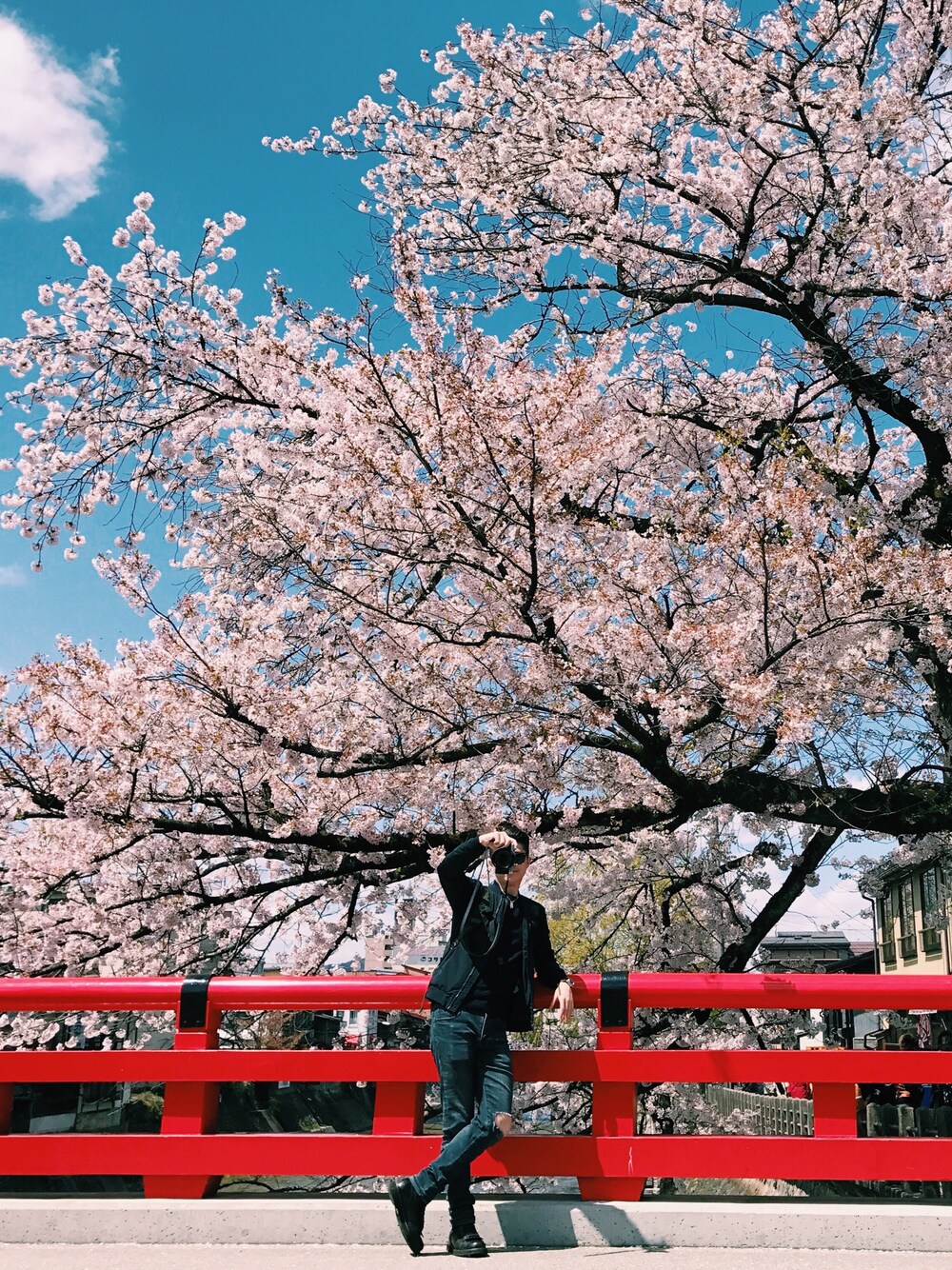 「Japan、travel、black、sakura、NAGOYA 、photographer、hkig、NATURAL BEAUTY BASIC」｜「UNIQLOのアイテム（デニムパンツ、ブラック系）」を使った、lolさん（メンズ・175cm）の夏コーディネートの1枚目の写真