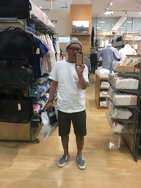 「Champion（チャンピオン）のアイテム（スリッポン）」を使った、くぼさんさん（メンズ・169cm）の夏コーディネート