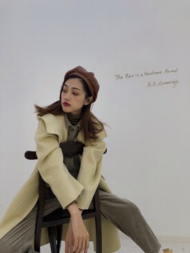 「盐系风格」｜「アイテム（ダッフルコート）」を使った、金叨叨叨叨さん（レディース・168cm）の秋コーディネート