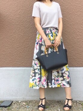 「Asrabbit（エーズラビット）のアイテム（スカート）」を使った、mammamyuさん（レディース・164cm）の春コーディネート