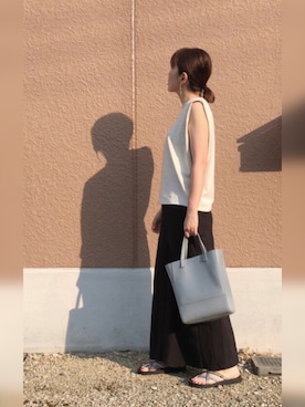 「FIL DE FER（フィルデフェール）のアイテム（スカート）」を使った、mammamyuさん（レディース・165cm）の夏コーディネート