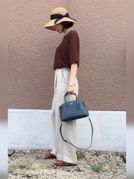 「おとなコーデ」｜「アイテム（帽子）」を使った、mammamyuさん（レディース・164cm）の夏コーディネート
