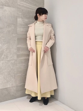 「Rouge vif（ルージュヴィフ）のアイテム（トレンチコート）」を使った、yuguさん（レディース・149cm）の冬コーディネート