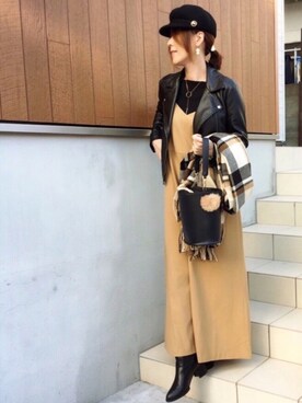 「CIAOPANIC TYPY（チャオパニックティピー）の２WAYバケツバッグ（ショルダーバッグ）」を使った、♥︎ 𝕃𝕆𝕍𝔼 ♥︎さん（レディース・163cm）の冬コーディネート