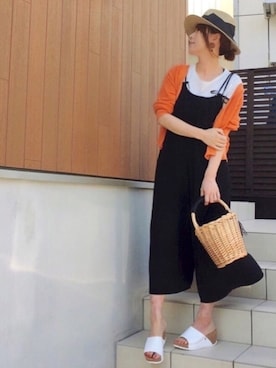 「ウェッジソール」｜「アイテム（オールインワン・サロペット）」を使った、♥︎ 𝕃𝕆𝕍𝔼 ♥︎さん（レディース・163cm）の春コーディネート