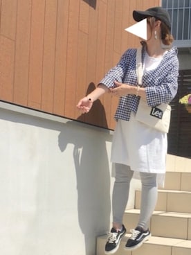 「archives（アルシーヴ）のアイテム（キャップ）」を使った、♥︎ 𝕃𝕆𝕍𝔼 ♥︎さん（レディース・163cm）の春コーディネート