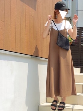 「archives（アルシーヴ）のアイテム（キャップ）」を使った、♥︎ 𝕃𝕆𝕍𝔼 ♥︎さん（レディース・163cm）の夏コーディネート