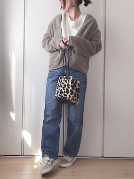 「ワッフルクルーネックＴ」｜「アイテム（その他アウター）」を使った、♥︎ 𝕃𝕆𝕍𝔼 ♥︎さん（レディース・163cm）の秋コーディネート