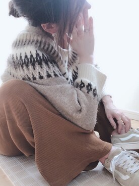 「GOLDY（ゴールディ）のアイテム（リング）」を使った、♥︎ 𝕃𝕆𝕍𝔼 ♥︎さん（レディース・163cm）の冬コーディネート