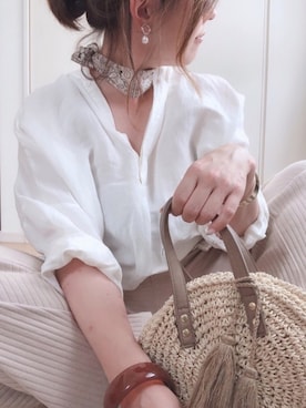 「サークルバッグ」｜「アイテム（財布/小物）」を使った、♥︎ 𝕃𝕆𝕍𝔼 ♥︎さん（レディース・163cm）の春コーディネート